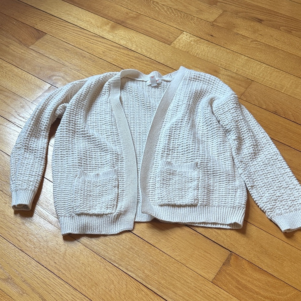Cat & Jack Cream Knit Open-Front Cardigan